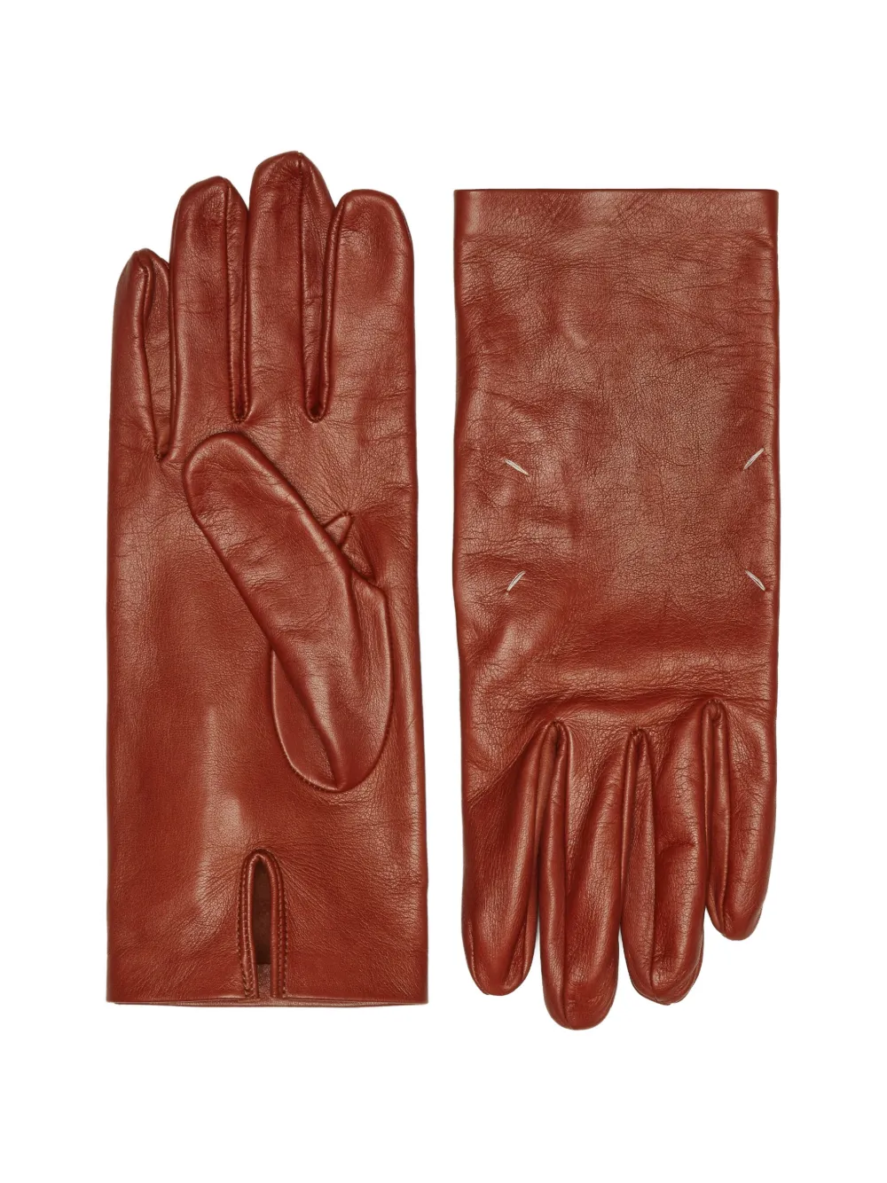 Maison Margiela four-stitch leather gloves - Marrone