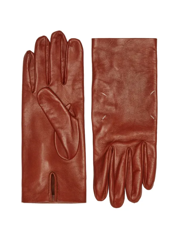 Maison Margiela four-stitch Leather Gloves | Brown | FARFETCH CA