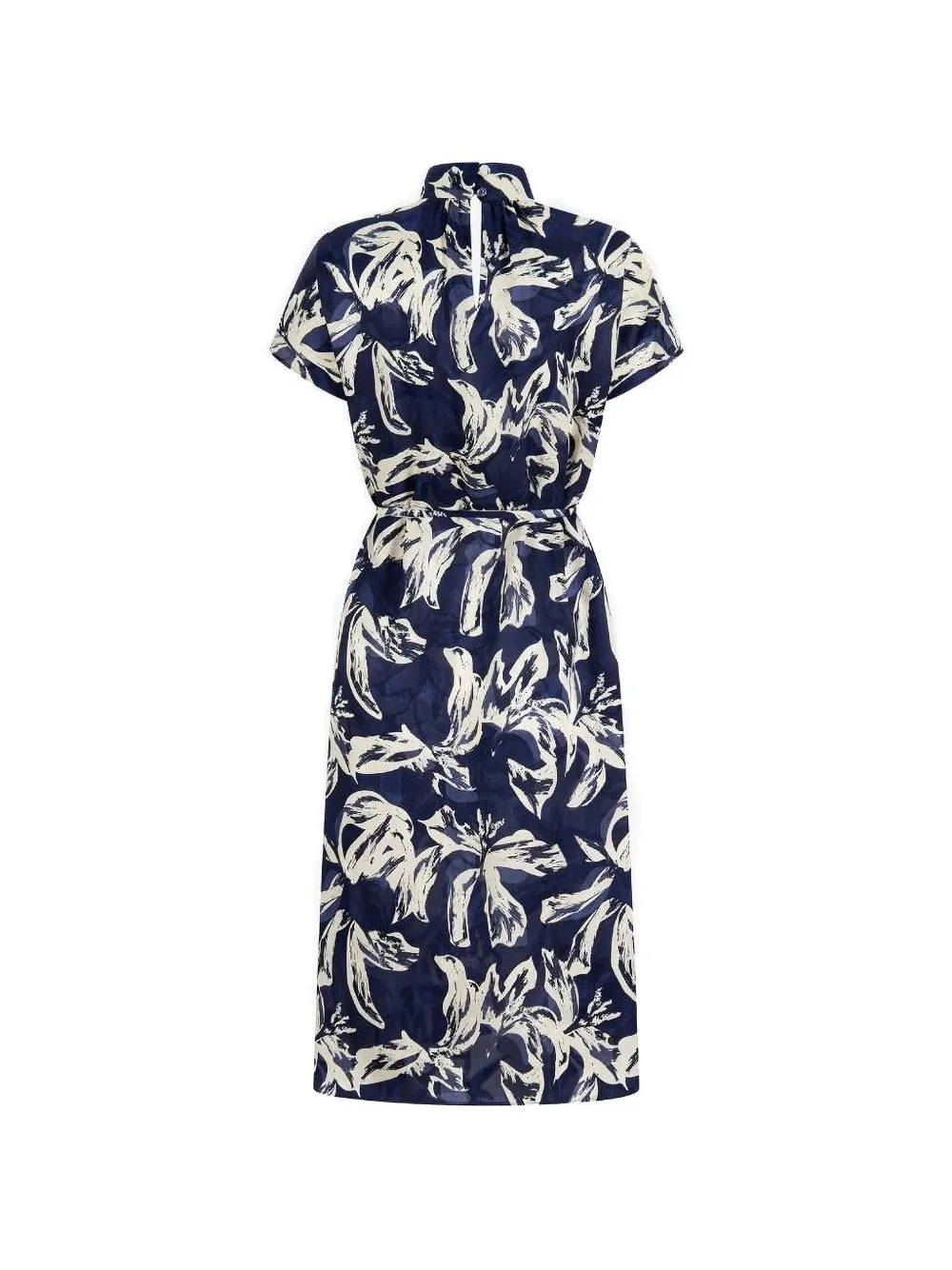  Shanghai Tang Floral-pattern Midi Dress - Blue 