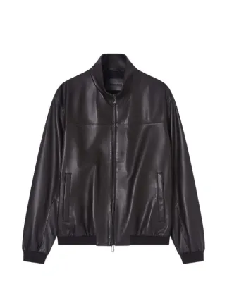 Emporio Armani zip-up Leather Jacket | Brown | FARFETCH