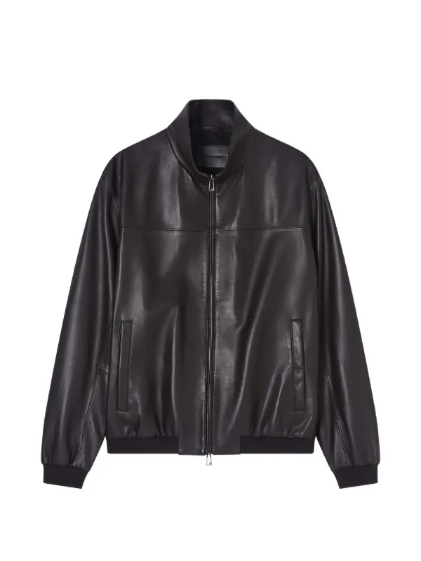 ジャケット・アウター 04AW archive EMPORIO ARMANI Leather Coat Emporio Armani Jaqueta De Couro Com Zíper | Marrom | FARFETCH BR