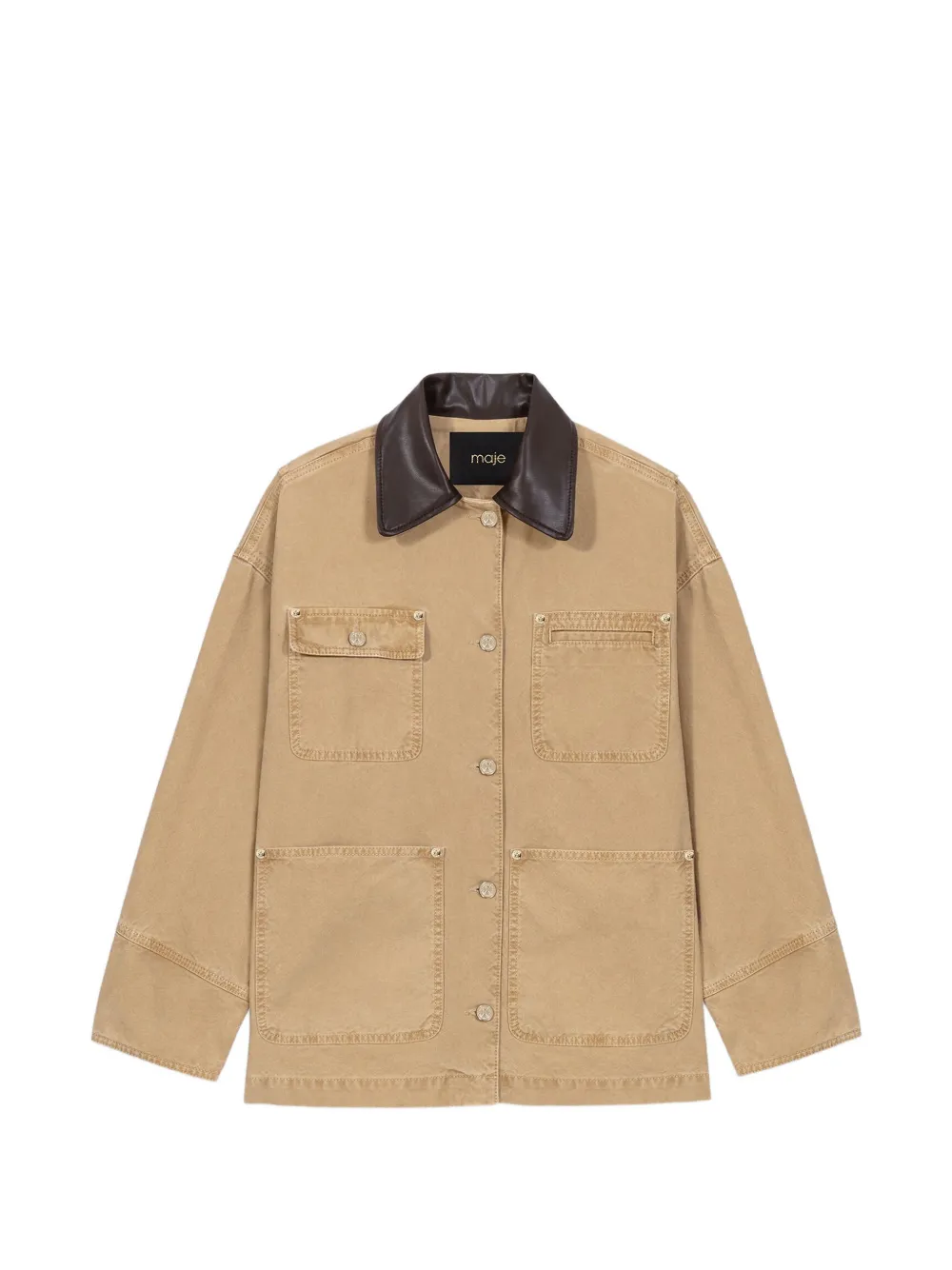 Maje patch-pocket denim jacket - Toni neutri