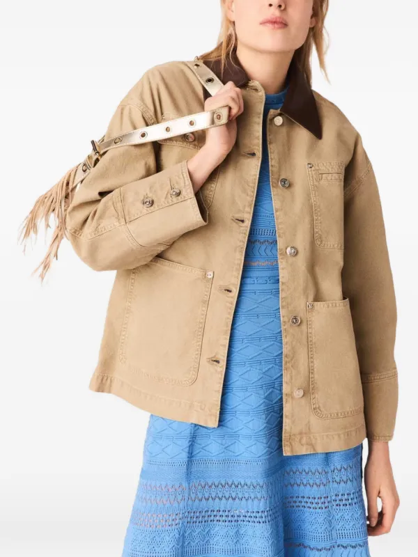 Maje パッチポケット デニムジャケット | ニュートラル | FARFETCH JP