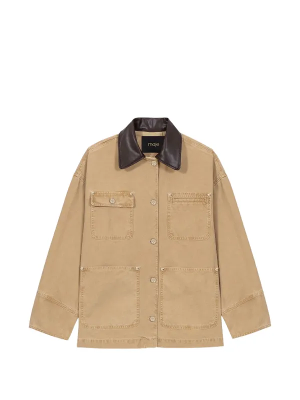 Maje パッチポケット デニムジャケット | ニュートラル | FARFETCH JP