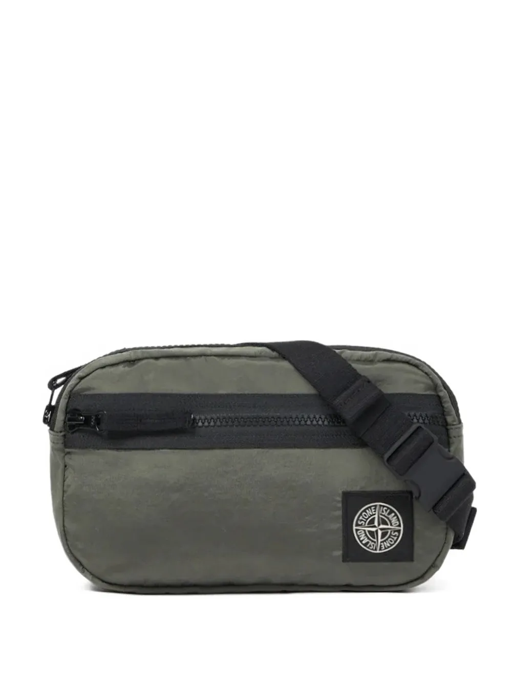 Stone Island logo-patch belt bag - Verde