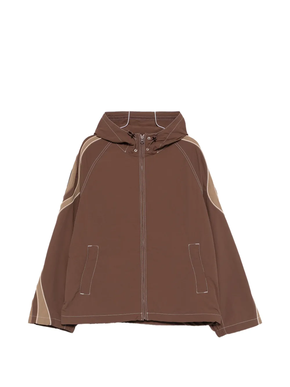 ERL hooded panelled jacket - Marrone