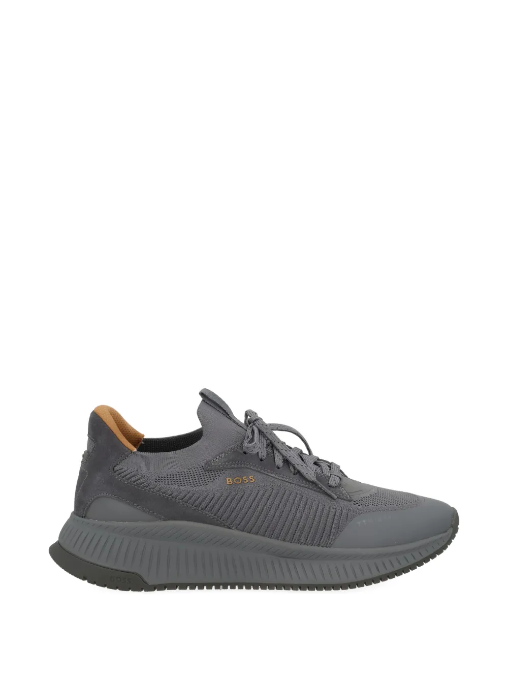 BOSS lace-up ribbed sneakers - Grigio
