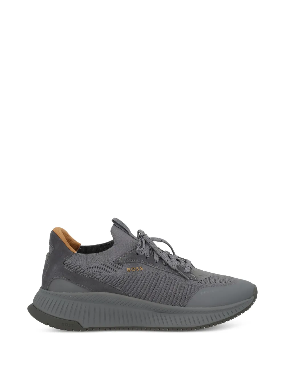 BOSS lace-up ribbed sneakers - Grigio