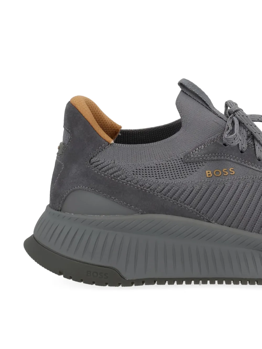 BOSS Geribbelde sneakers Grijs