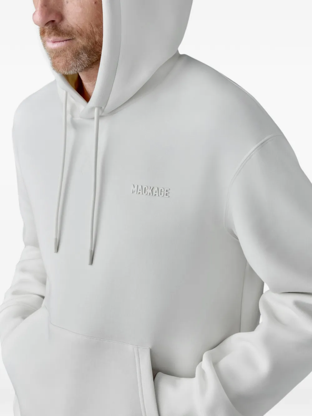 Mackage Krystian Logo-detail Hoodie in Neutrals, view 5