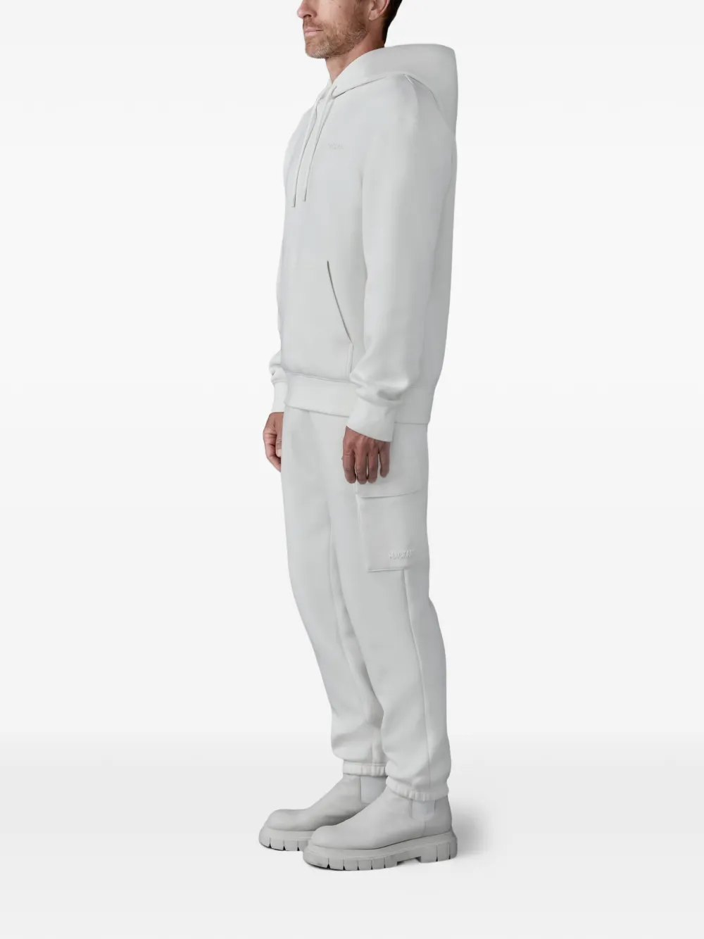 Mackage Krystian Logo-detail Hoodie in Neutrals, view 3