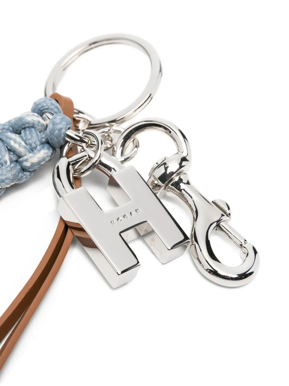  Hogan Braided Leather Keyring - Blue 