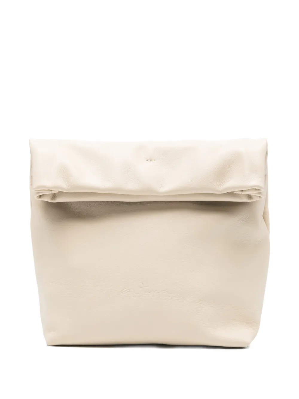 Cortana fold-over leather clutch bag - Toni neutri