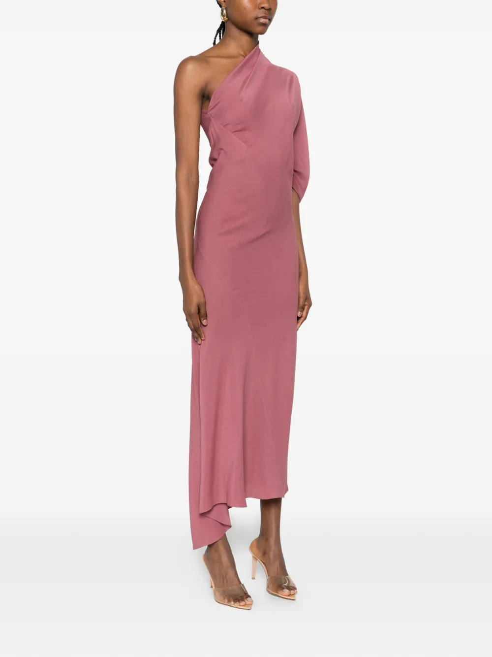 Cortana Aldara One-shoulder Maxi Dress in Pink, view 3