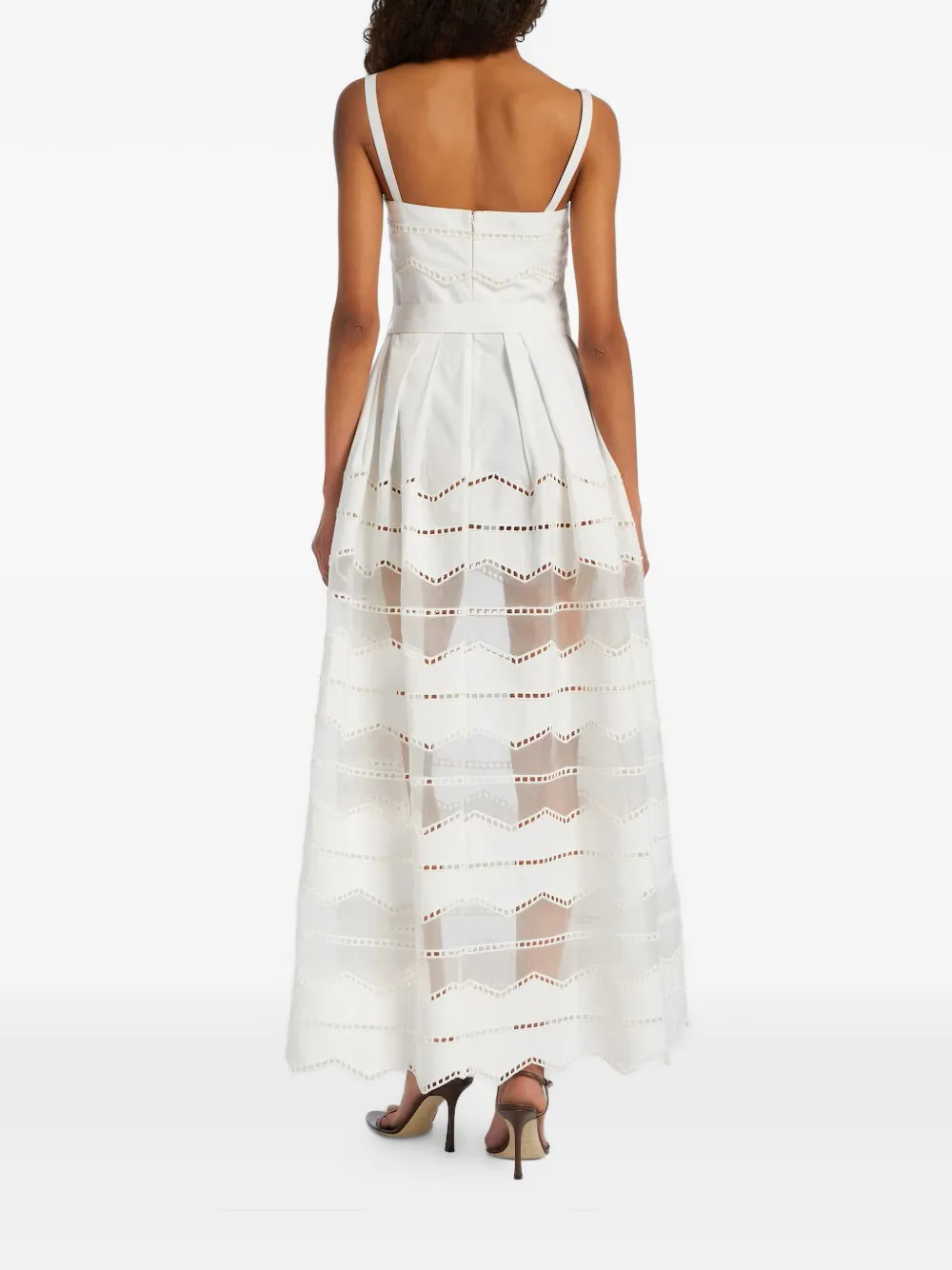 Elie Saab Uitgesneden maxi-jurk met ceintuur Wit