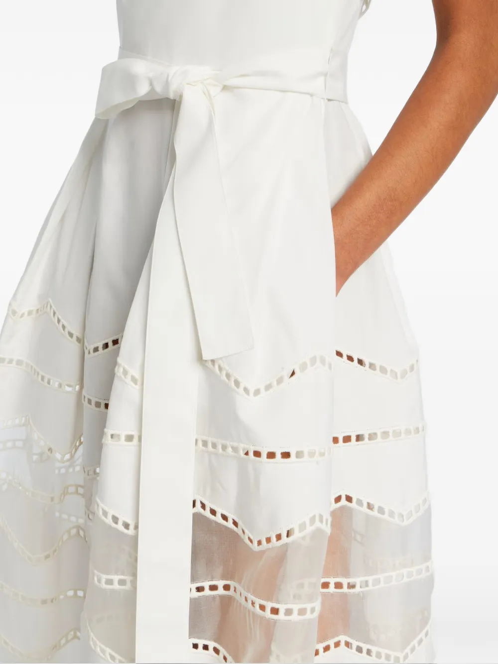 Elie Saab Uitgesneden maxi-jurk met ceintuur Wit