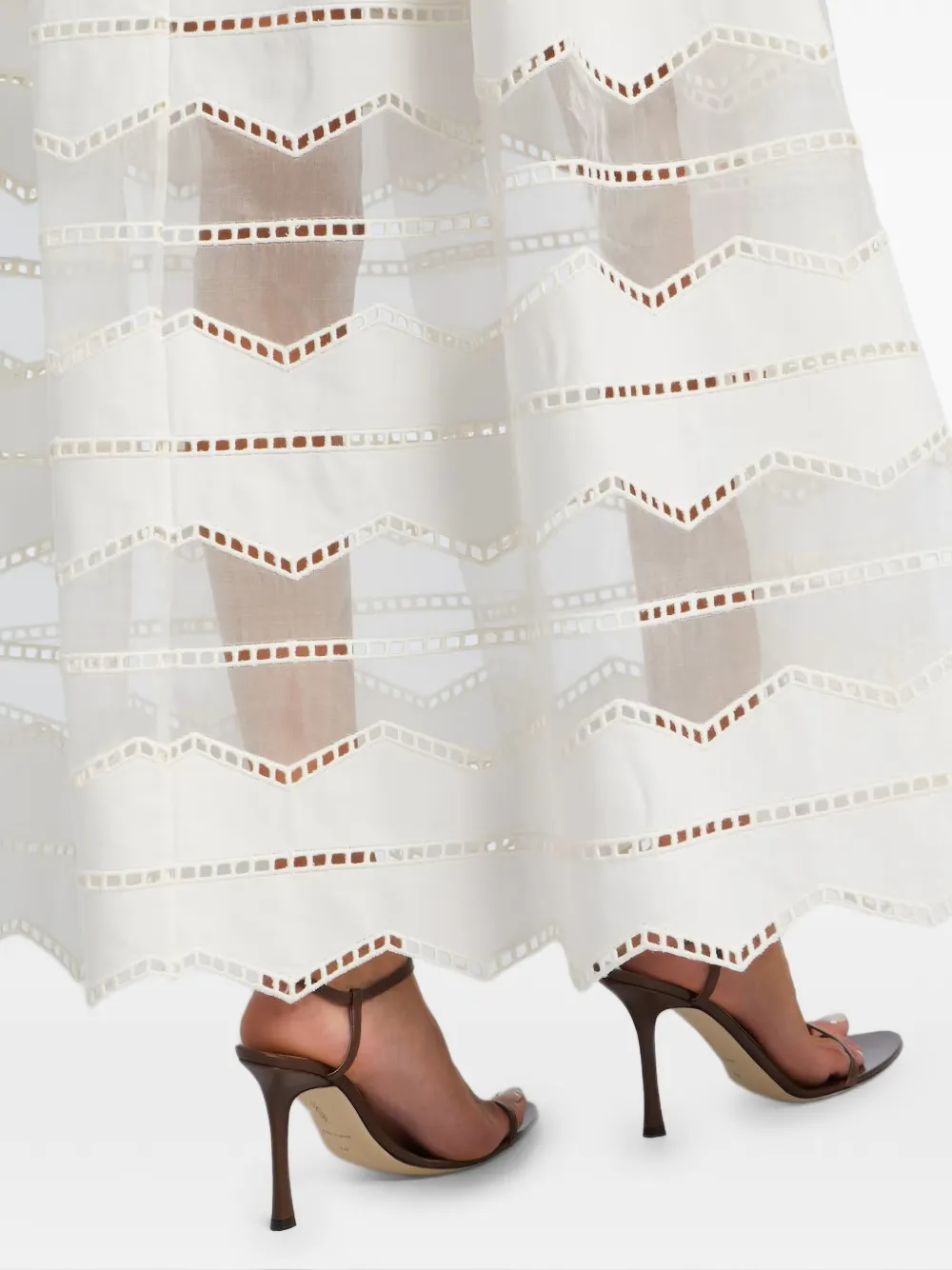 Elie Saab Uitgesneden maxi-jurk met ceintuur Wit