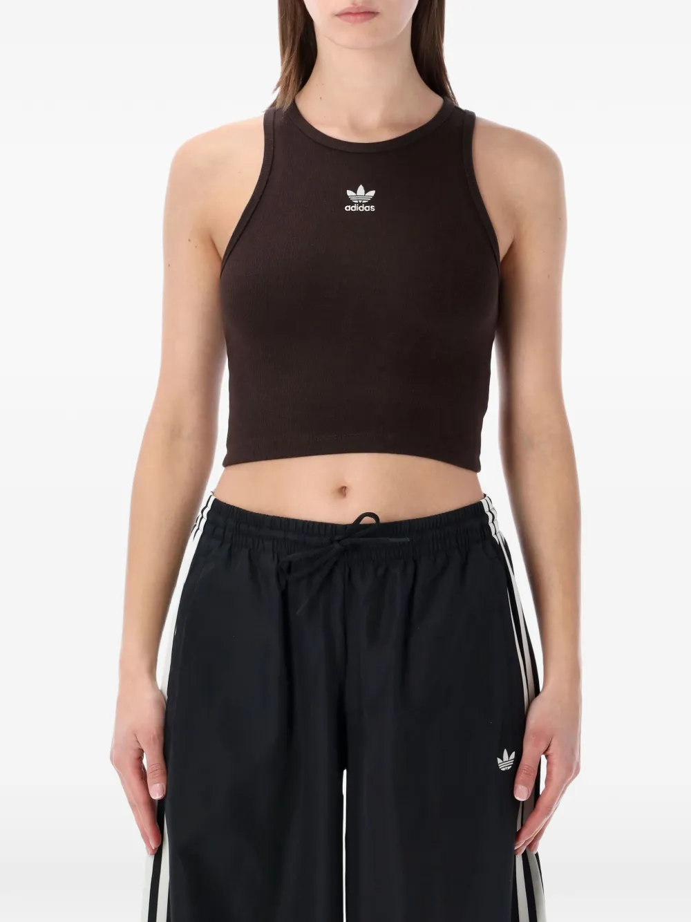 adidas ribbed tank top - Marrone