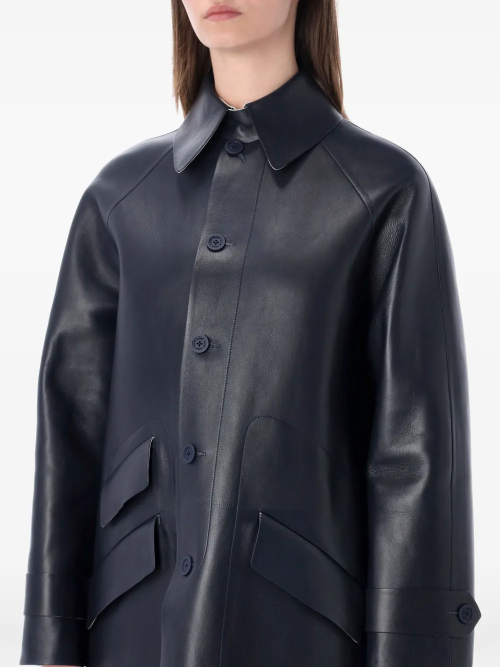 Ralph Lauren Collection Leren jas Blauw