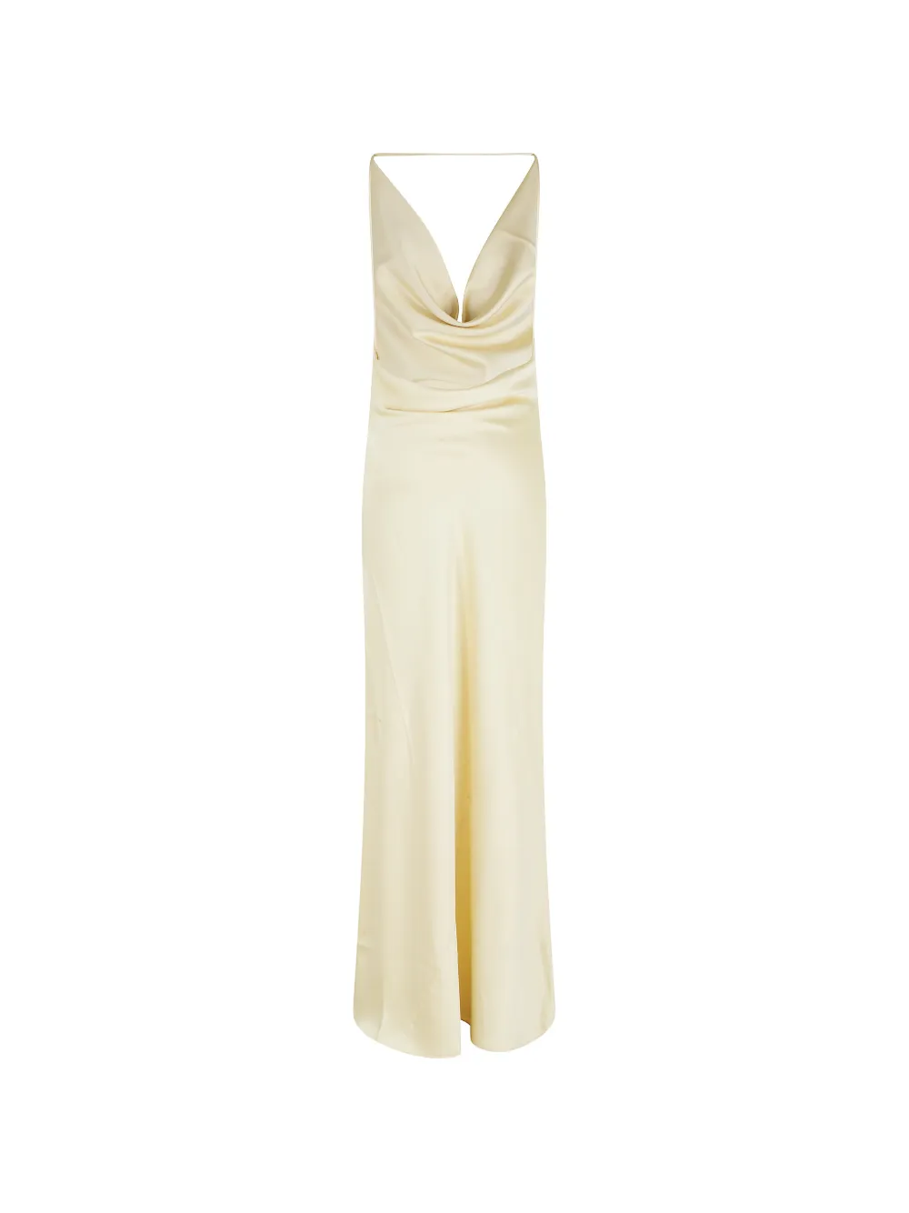  The Andamane Cowl-neck Slit Maxi Dress - Neutrals 