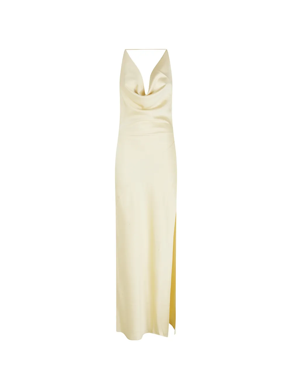 THE ANDAMANE cowl-neck slit maxi dress - Toni neutri