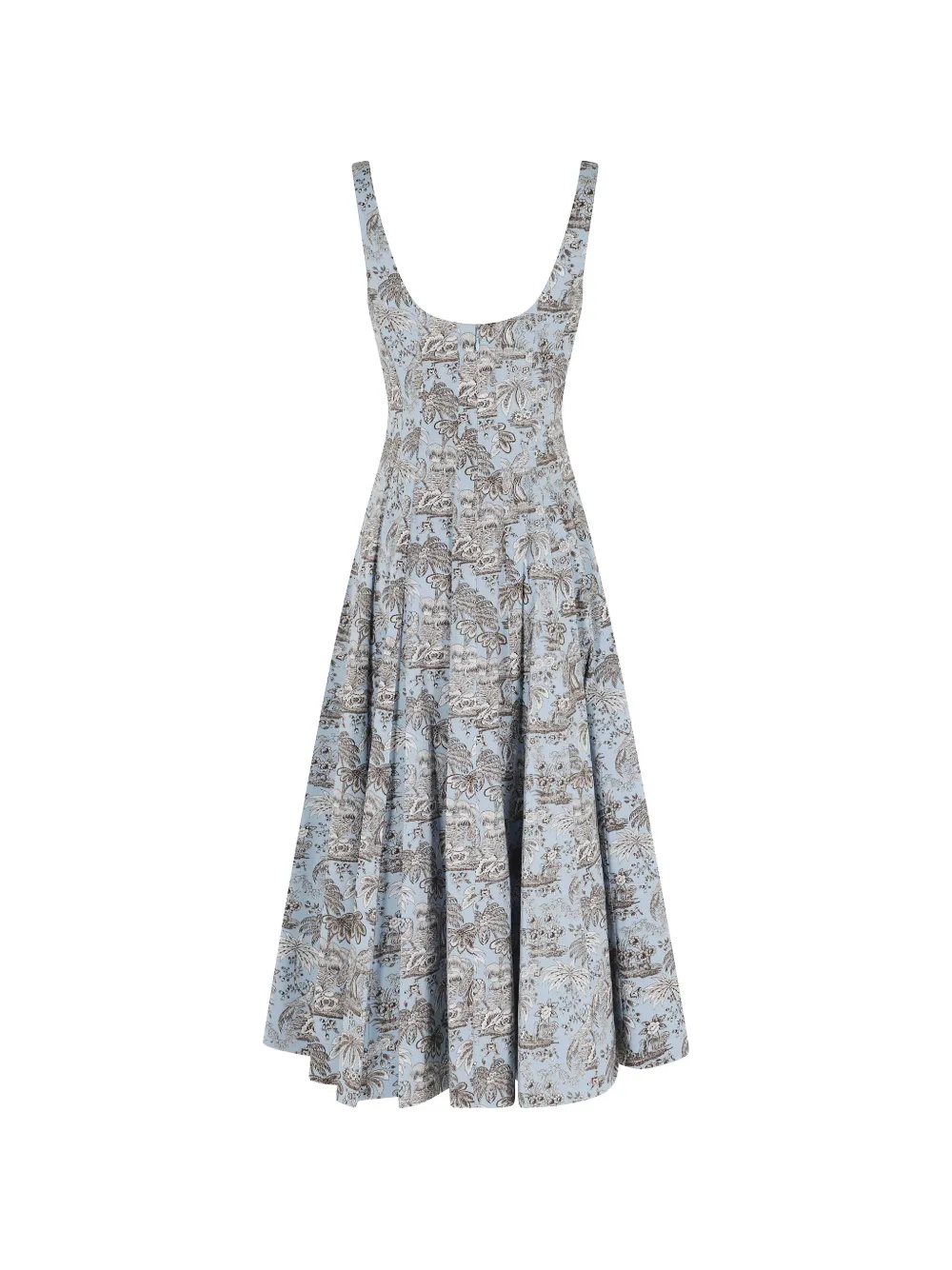 STAUD Midi-jurk met vierkante hals Blauw