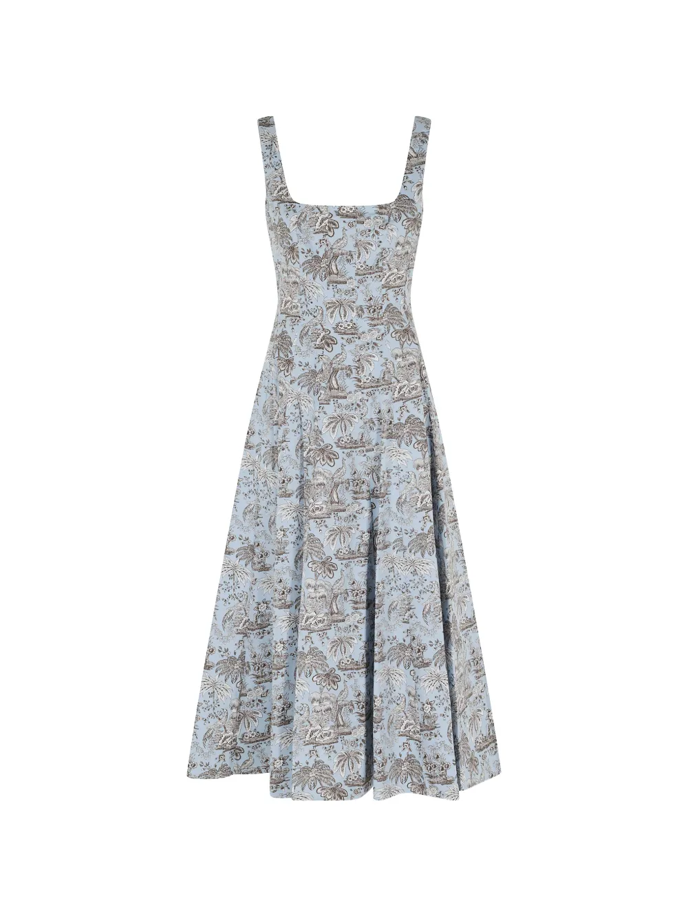 STAUD square-neck toile midi dress - Blu