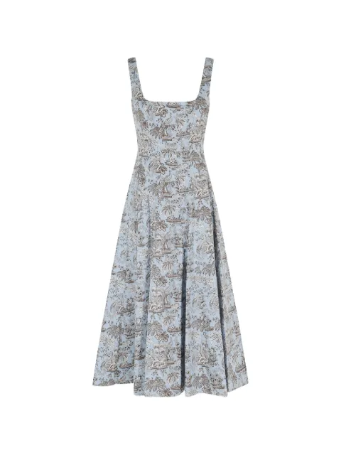 STAUD Wells square-neck toile midi dress
