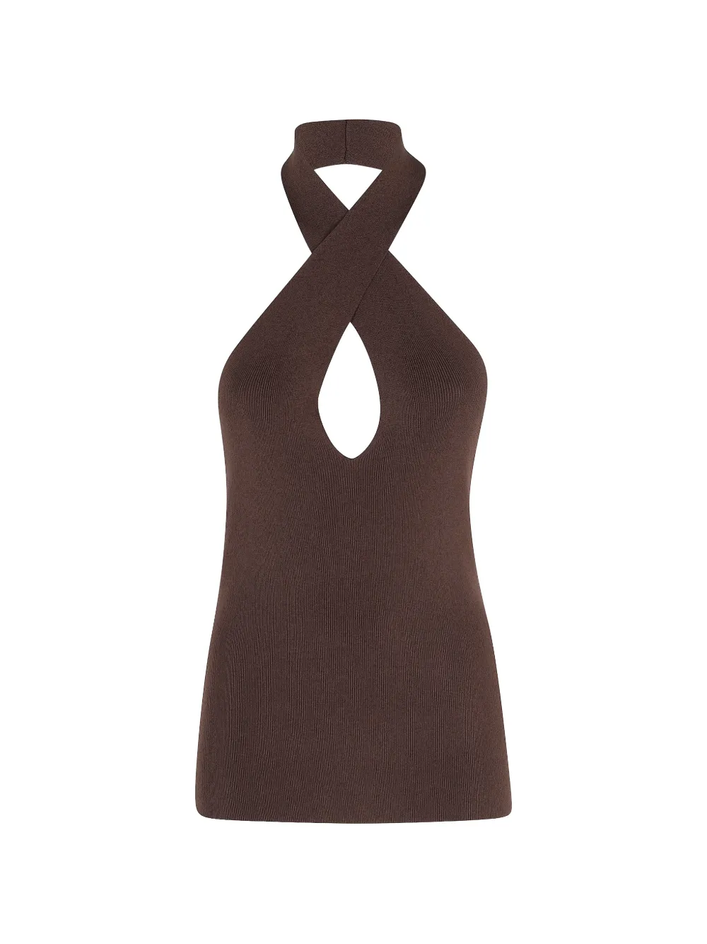 Federica Tosi crossover halter top - Marrone