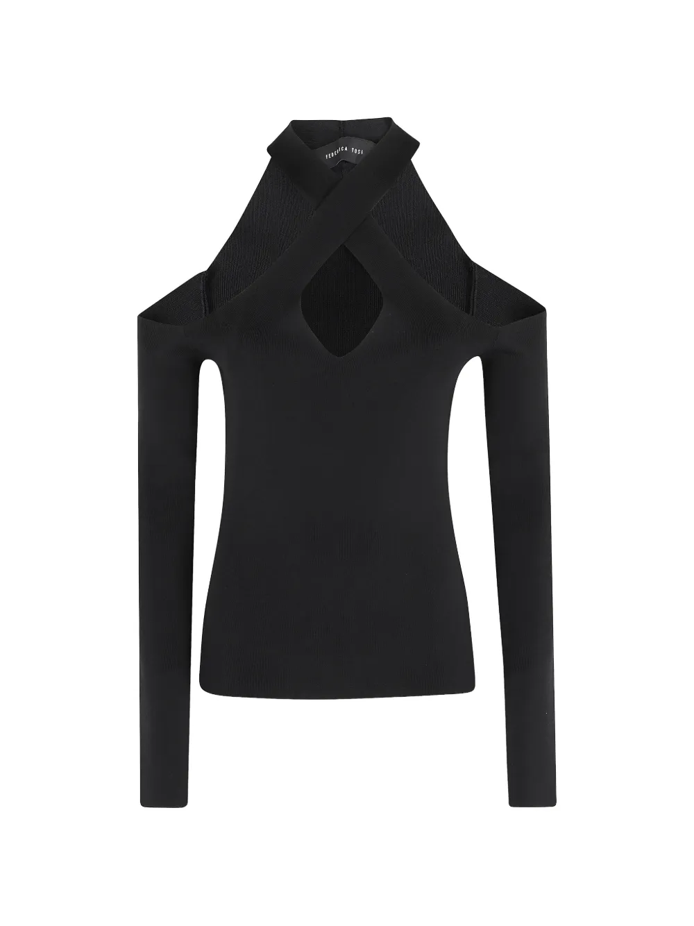 Federica Tosi cold-shoulder criss-cross top - Nero