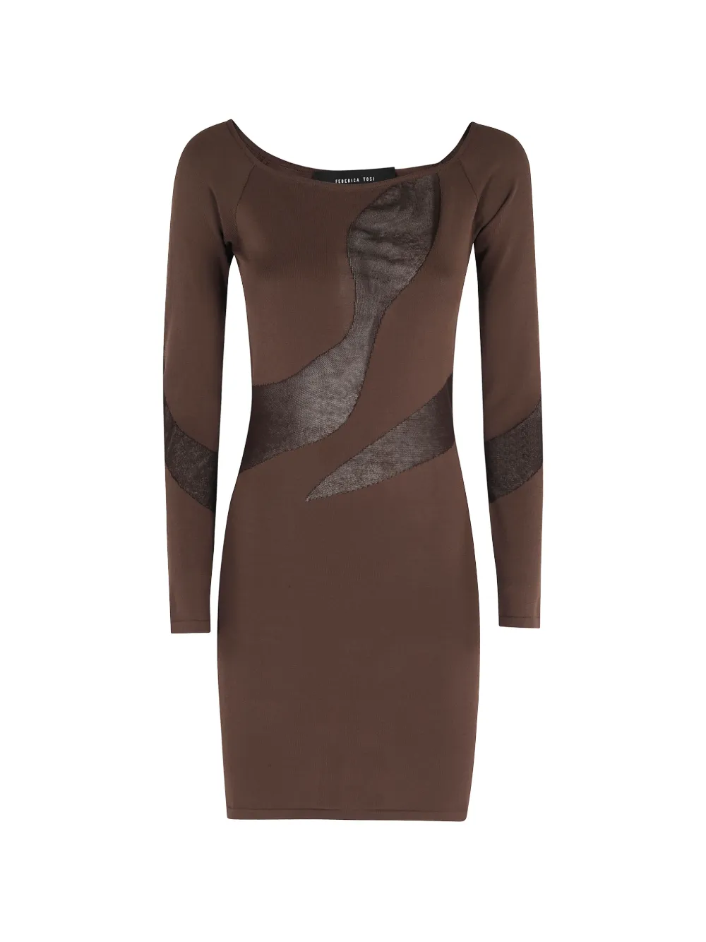 Federica Tosi sheer panel dress - Marrone
