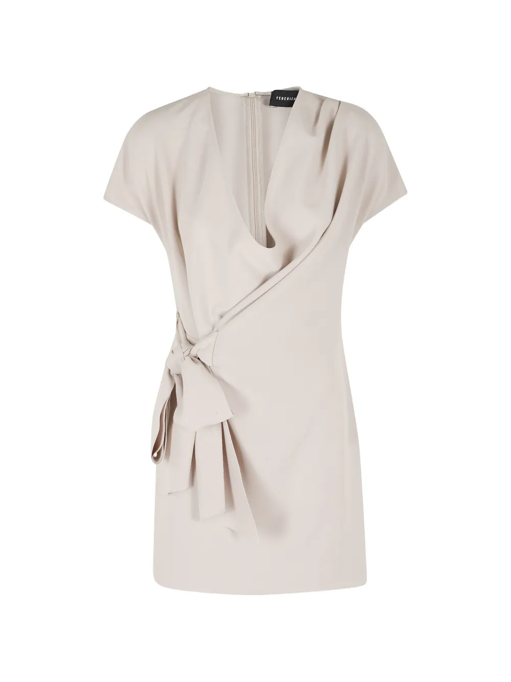 Federica Tosi draped V-neck mini dress - Toni neutri