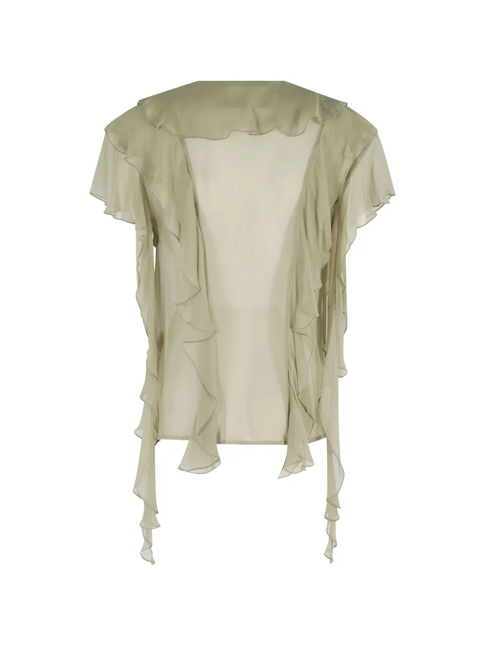  Erika Cavallini Ruffled-tie Blouse - Green 