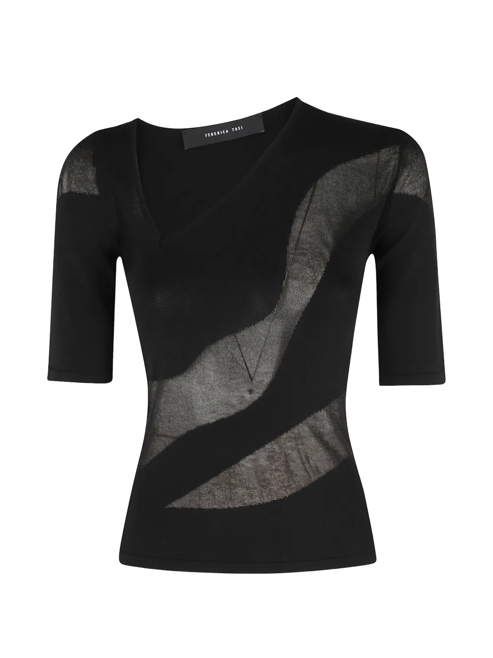 Federica Tosi asymmetric knit top - Nero