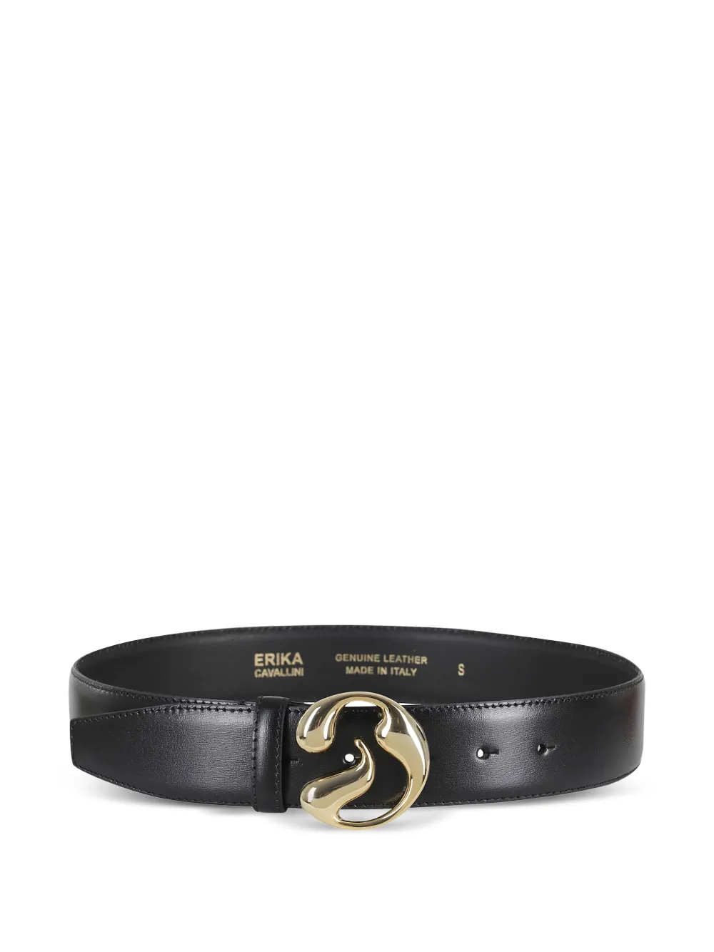 Erika Cavallini Noemi shaped buckle belt - Nero