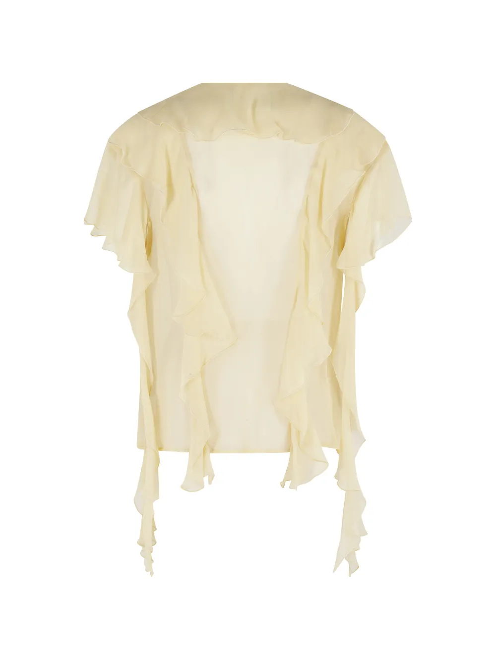  Erika Cavallini Lia Ruffled Tie Blouse - Neutrals 