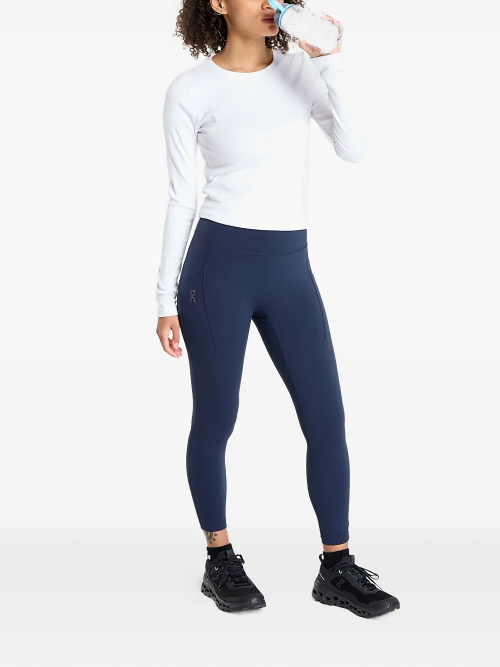 On Logo Performance Leggings - Blue 