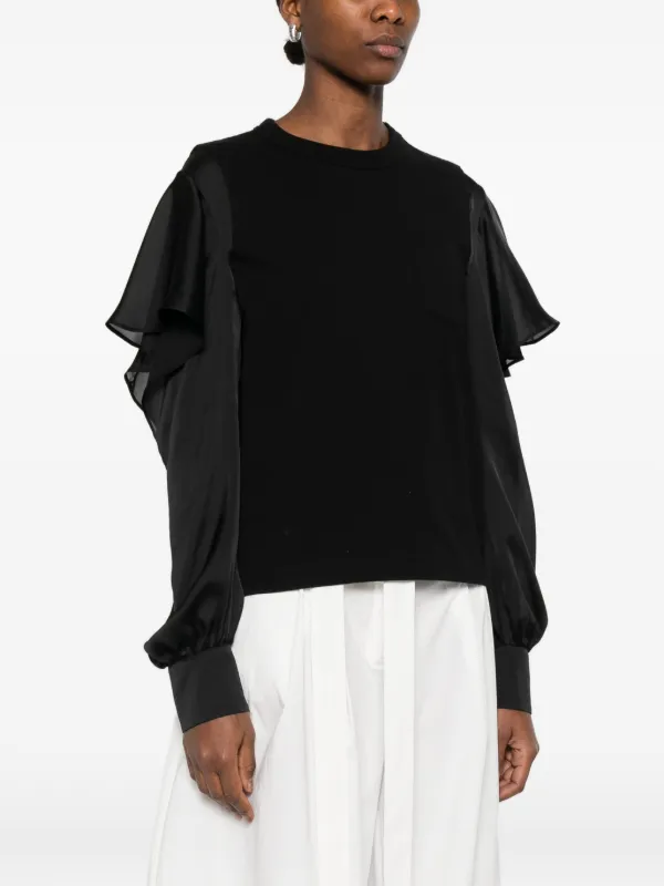 sacai ロングTシャツ Sacai ロングTシャツ | ブラック | FARFETCH JP