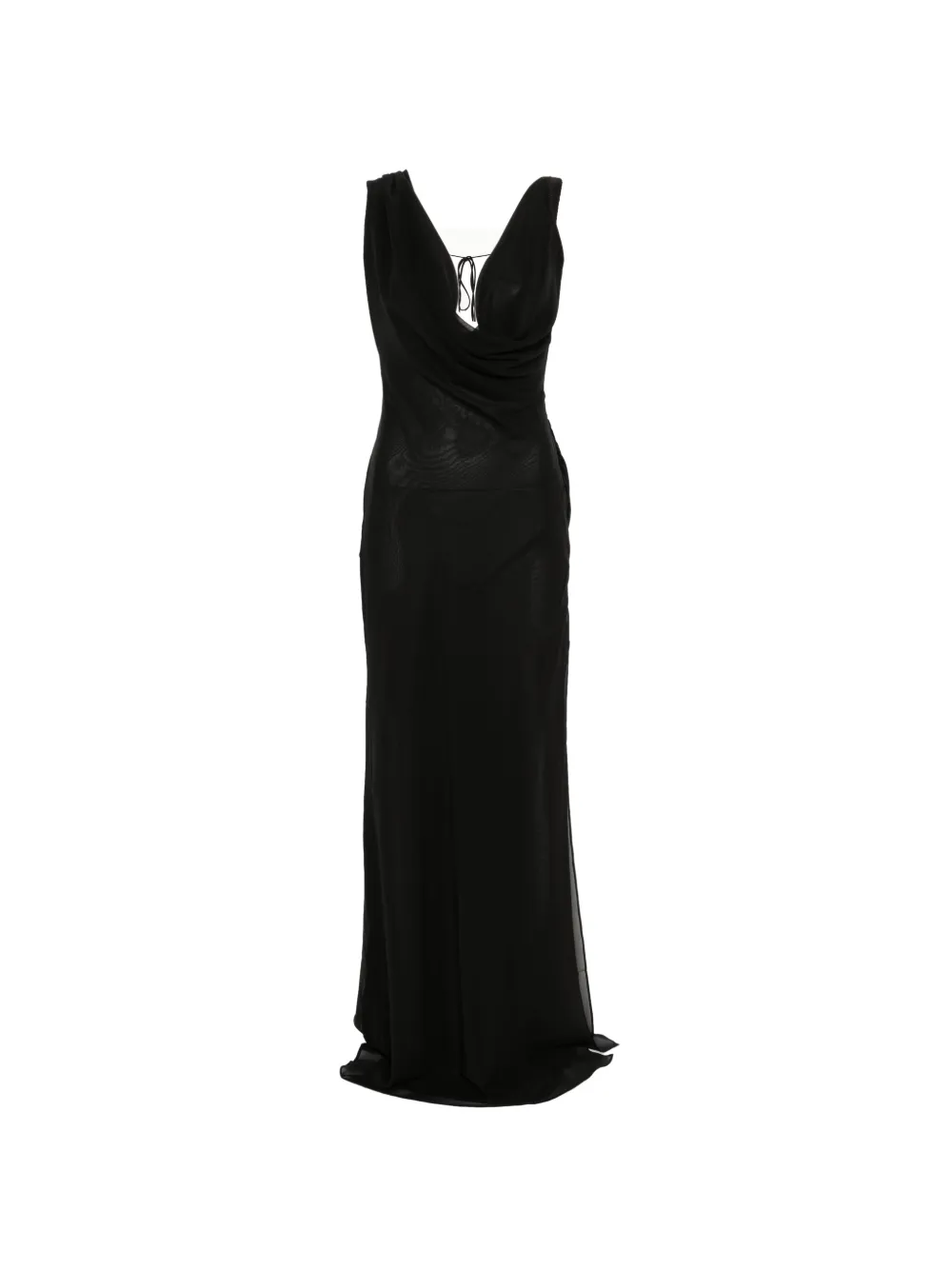 THE ANDAMANE Minerva cowl-neck maxi dress - Nero