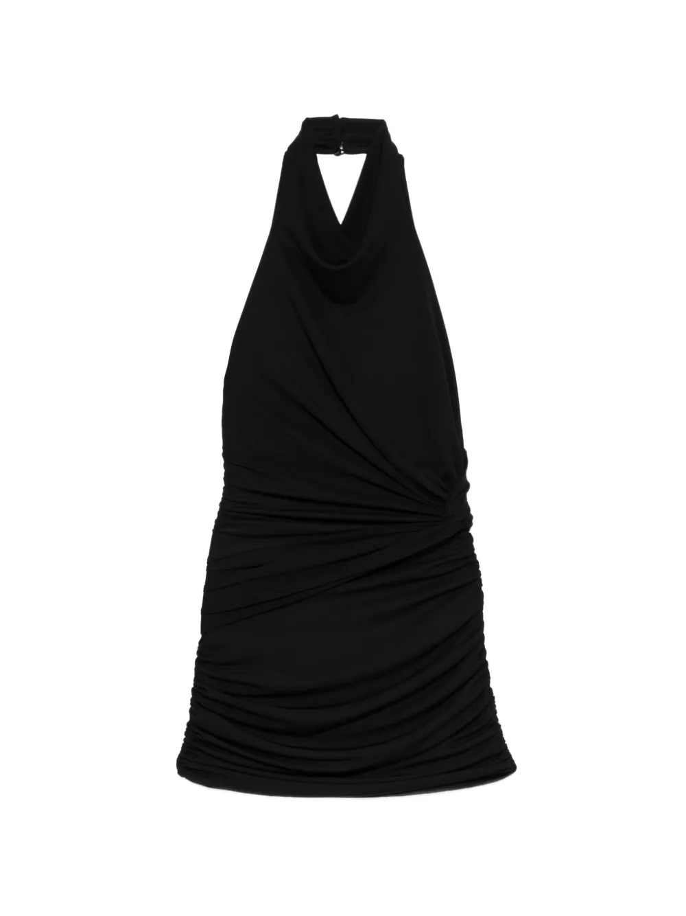 THE ANDAMANE halter-neck gathered mini dress - Nero