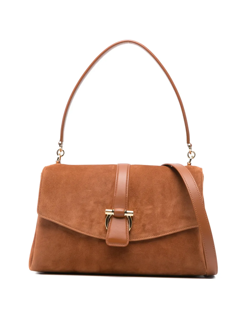 Ferragamo front flap shoulder bag - Marrone