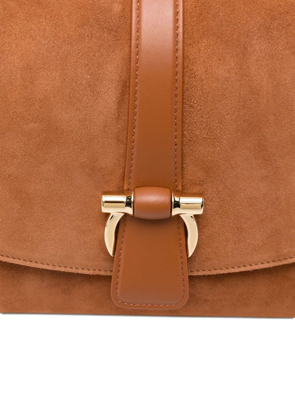 Ferragamo Schoudertas met omslag Bruin