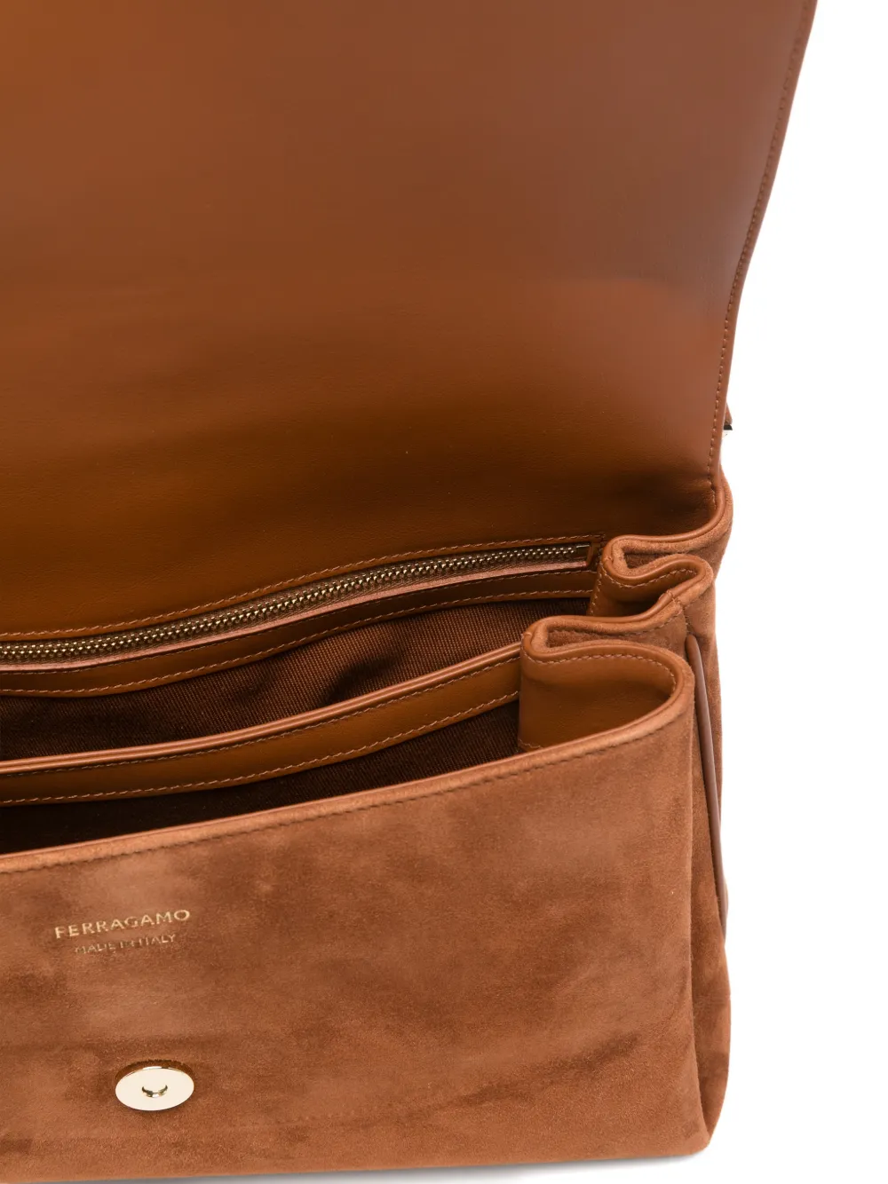 Ferragamo Schoudertas met omslag Bruin