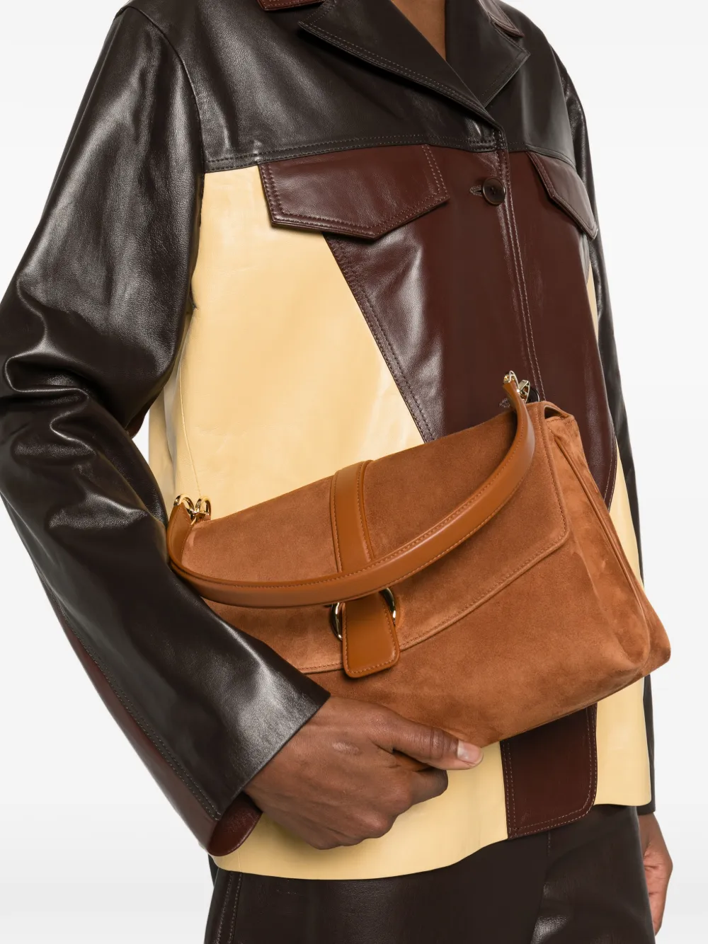  Ferragamo Front Flap Shoulder Bag - Brown 