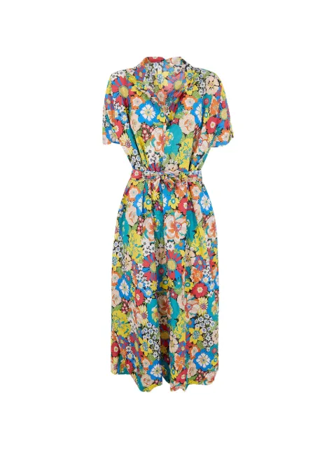 Daniela Gregis floral-print tie-detail midi dress