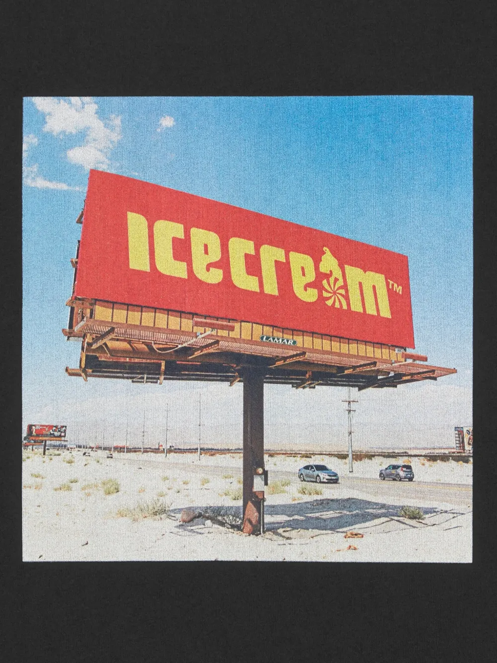  Icecream Billboard Graphic T-shirt - Black 