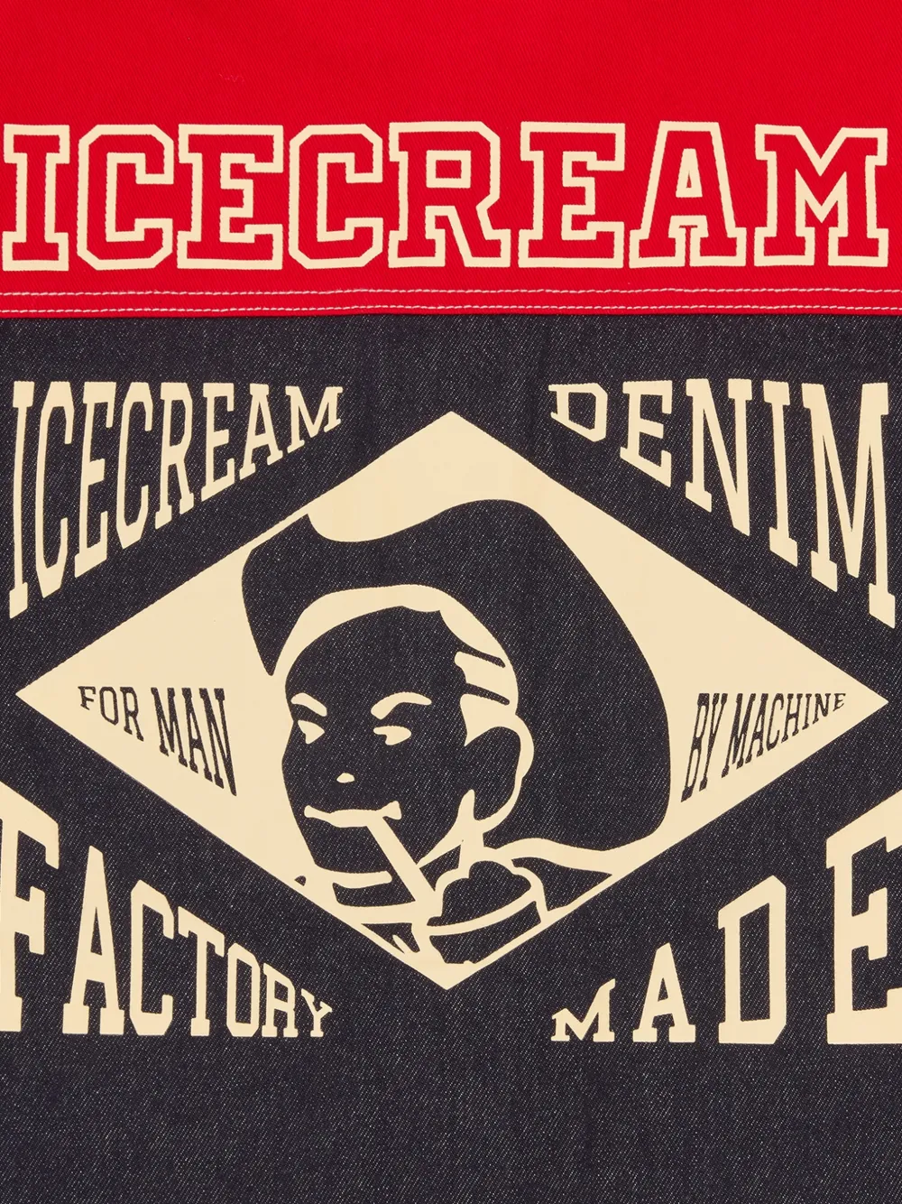 ICECREAM Shirt met patchwork en vlak Zwart