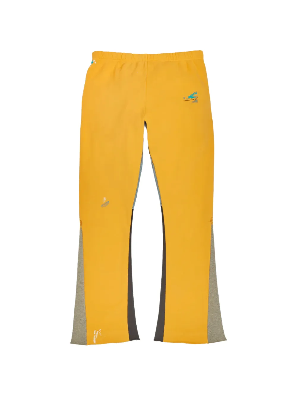 GALLERY DEPT. logo paint splatter flare track pants - Giallo