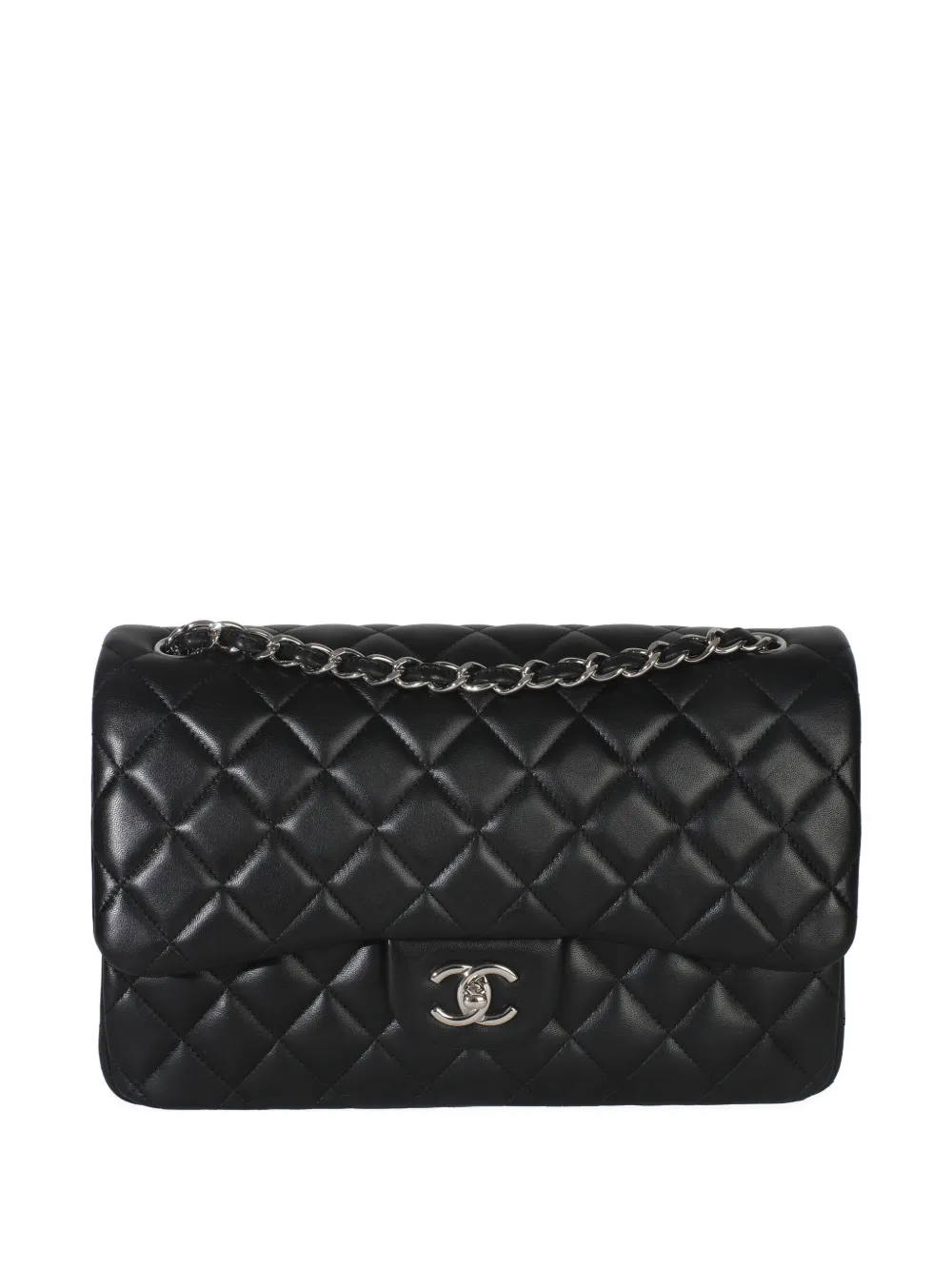 CHANEL Pre-Owned Jumbo quilted lambskin bag - Nero