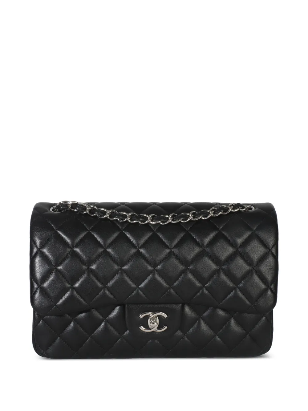 CHANEL Pre-Owned Jumbo quilted lambskin bag - Nero